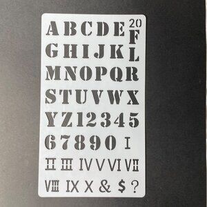 Reusable Art Planner Stencil Alphabets Numbers Roman Numerals mq Mixed Media Sup